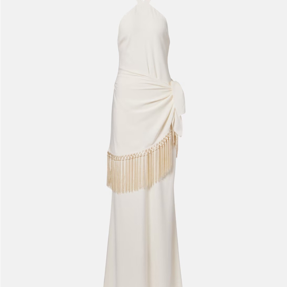 TALLER MARMO
Meteora fringed halterneck crêpe cady gown